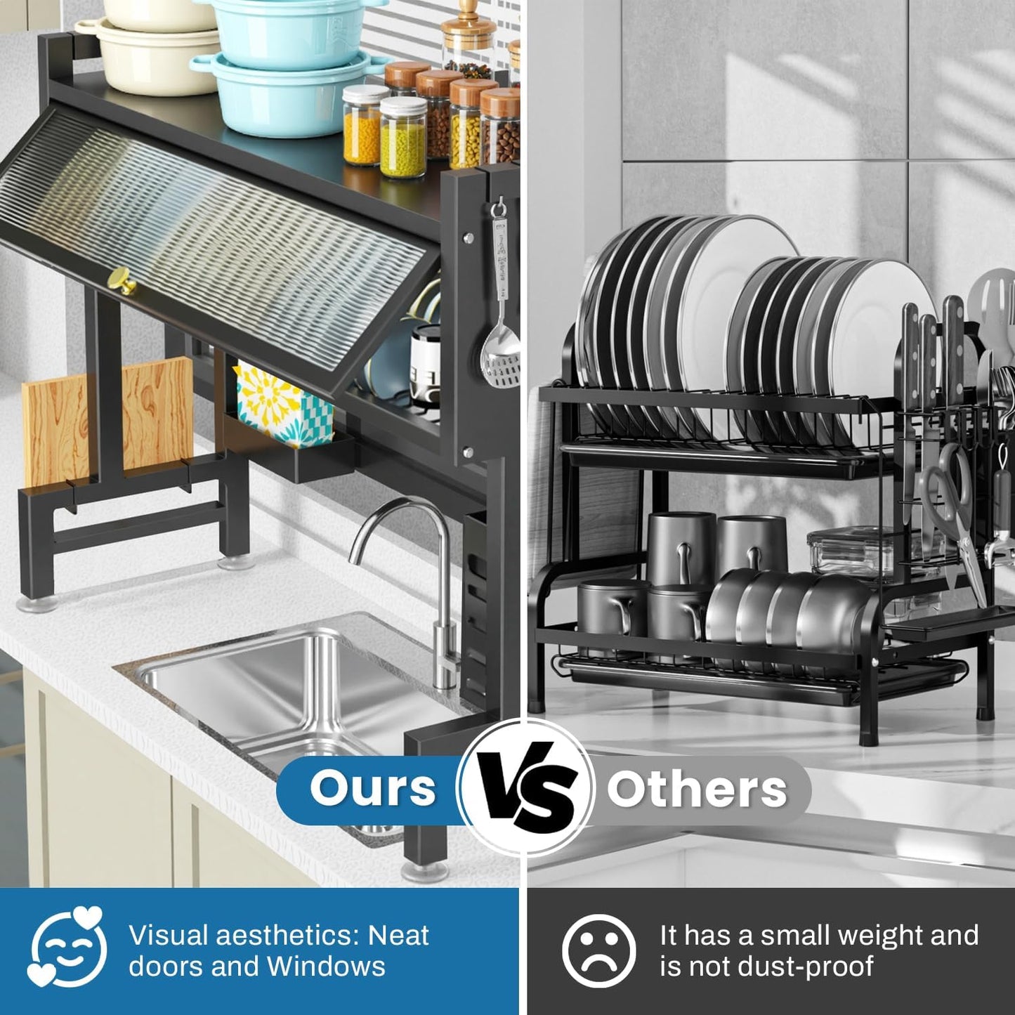 Multifunctional Kitchen Rack - Space-Saving Storage Organizer