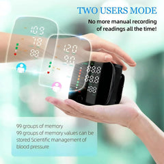 Smart Wrist Blood Pressure Monitor LED Display and Voice Alerts