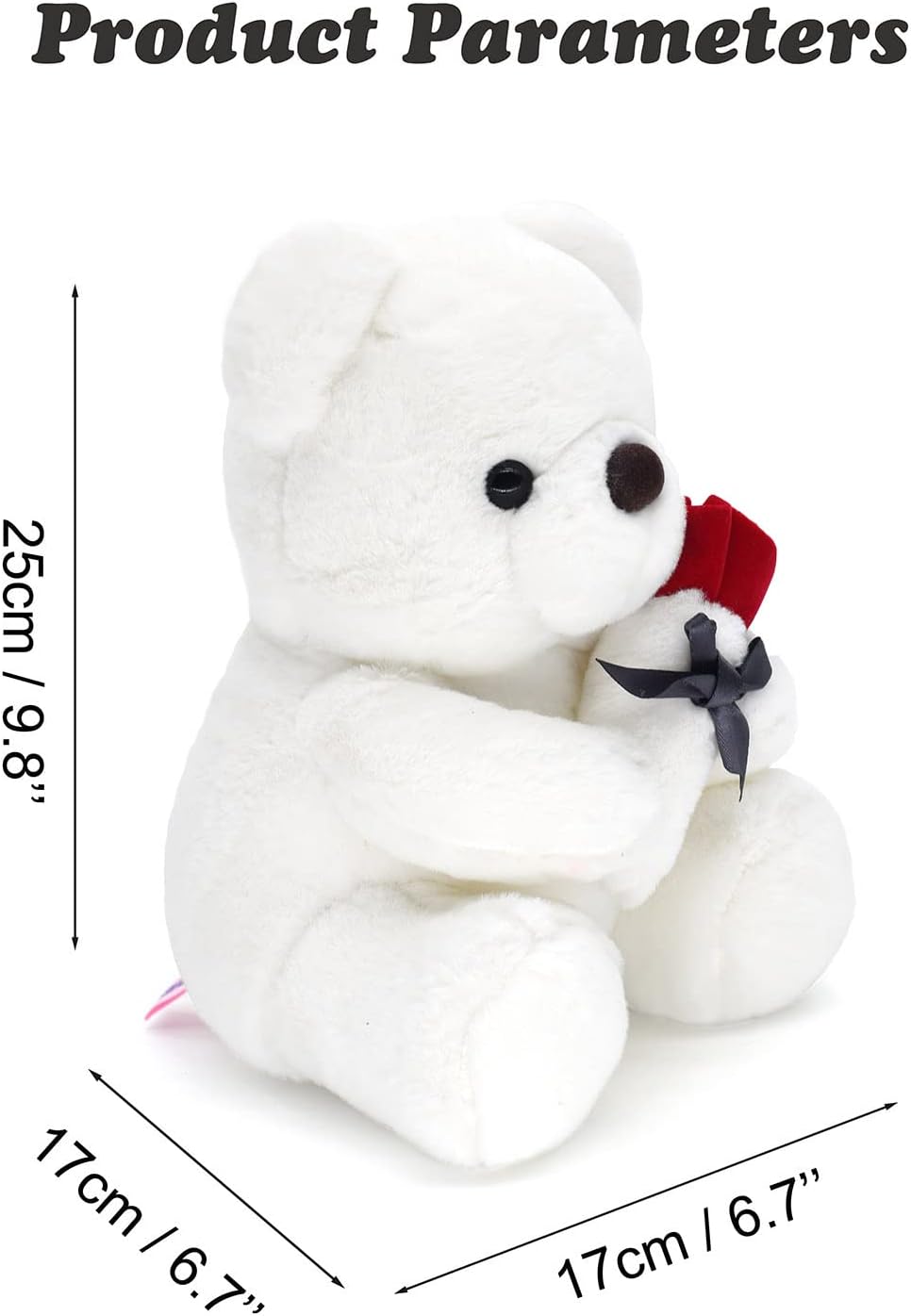 Adorable Rose Bear Plush Toy - Perfect Valentine's Day & Birthday Gift for Her, Soft PVC Material