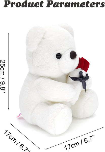 Adorable Rose Bear Plush Toy - Perfect Valentine's Day & Birthday Gift for Her, Soft PVC Material