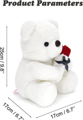 Adorable Rose Bear Plush Toy - Perfect Valentine's Day & Birthday Gift for Her, Soft PVC Material