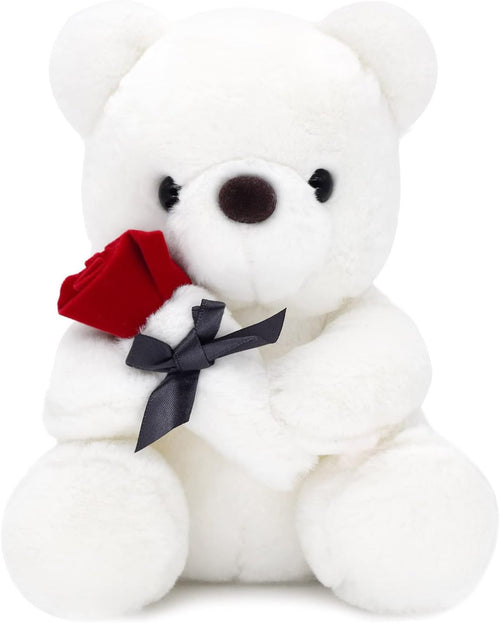 Adorable Rose Bear Plush Toy - Perfect Valentine's Day & Birthday Gift for Her, Soft PVC Material