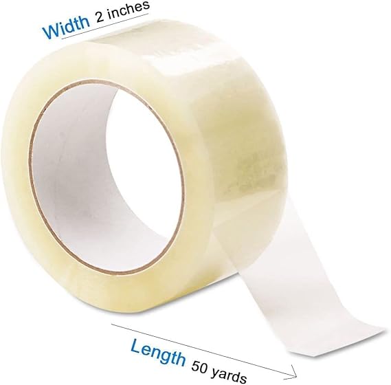 Clear Packing Tape | 2 inches x 50 yards Strong Heavy Duty Packaging Tape for Sealing Parcel Boxes, Moving Boxes Houses, Large Postal Bags, Office Supplies [1 Rolls]