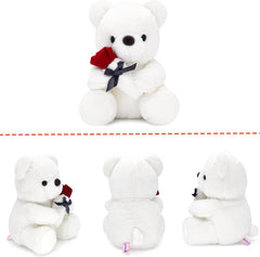 Adorable Rose Bear Plush Toy - Perfect Valentine's Day & Birthday Gift for Her, Soft PVC Material
