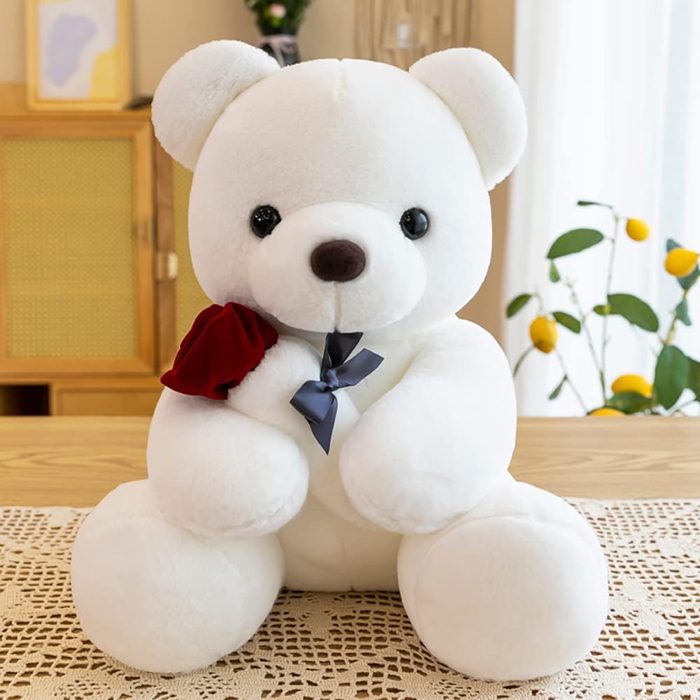 Adorable Rose Bear Plush Toy - Perfect Valentine's Day & Birthday Gift for Her, Soft PVC Material