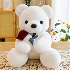 Adorable Rose Bear Plush Toy - Perfect Valentine's Day & Birthday Gift for Her, Soft PVC Material