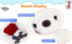 Adorable Rose Bear Plush Toy - Perfect Valentine's Day & Birthday Gift for Her, Soft PVC Material