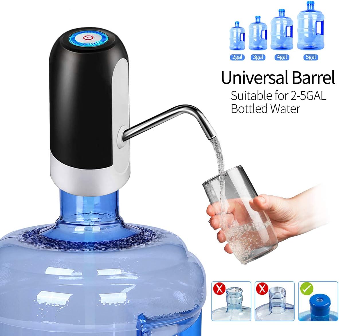 Water Bottle Pump 5 Gallon Water bottle dispenser USB Charging Automatic Drinking Water Pump Portable Electric Water Dispenser Water Bottle Switch