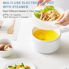 20cm Portable Electric Hot Pot & Steamer – 2-in-1 Compact Cooker