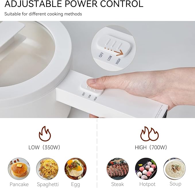 20cm Portable Electric Hot Pot & Steamer – 2-in-1 Compact Cooker
