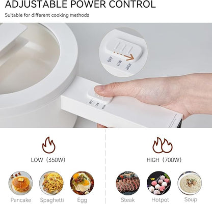 20cm Portable Electric Hot Pot & Steamer – 2-in-1 Compact Cooker