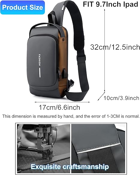 Versatile Nylon Crossbody Sling Bag with USB Charging