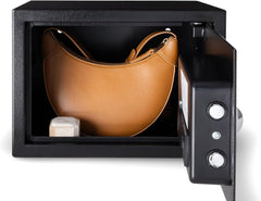 Basics Steel Security Safe with Digital Keypad - Secure Money, Cash, Jewelry, ID Documents, 14 Litres, 35 cm W x 35 cm D x 25 cm H, Black