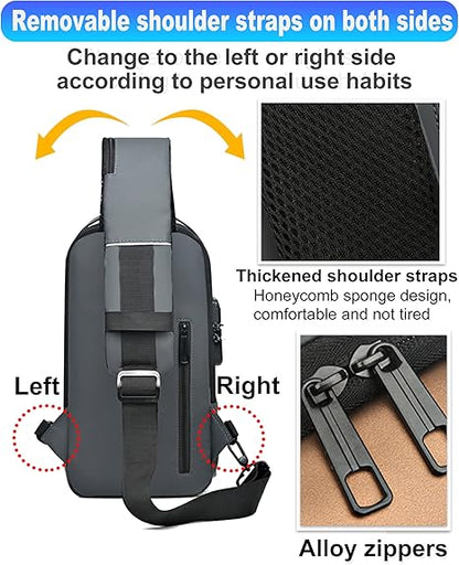 Versatile Nylon Crossbody Sling Bag with USB Charging