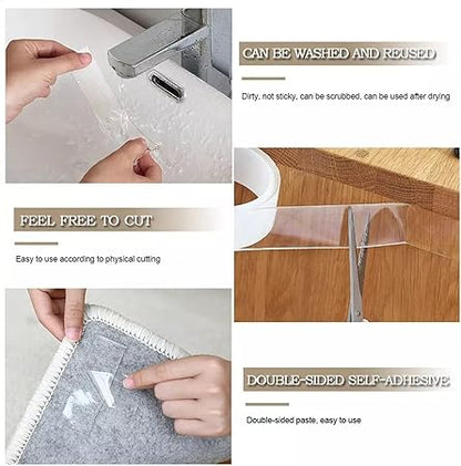 Torix 3M Magic Adhesive Tape Washable Waterproof Double Sided Mounting Transparent Acrylic