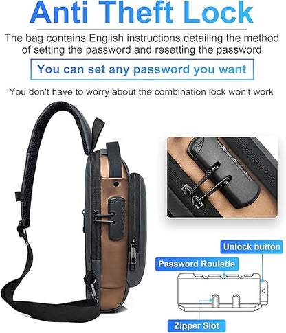 Versatile Nylon Crossbody Sling Bag with USB Charging