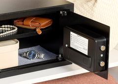 Basics Steel Security Safe with Digital Keypad - Secure Money, Cash, Jewelry, ID Documents, 14 Litres, 35 cm W x 35 cm D x 25 cm H, Black