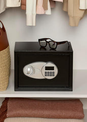 Basics Steel Security Safe with Digital Keypad - Secure Money, Cash, Jewelry, ID Documents, 14 Litres, 35 cm W x 35 cm D x 25 cm H, Black