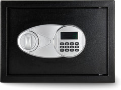 Basics Steel Security Safe with Digital Keypad - Secure Money, Cash, Jewelry, ID Documents, 14 Litres, 35 cm W x 35 cm D x 25 cm H, Black