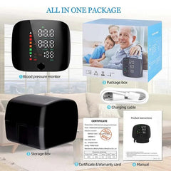 Smart Wrist Blood Pressure Monitor LED Display and Voice Alerts