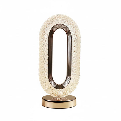 Elegant Oval Crystal Table Lamp