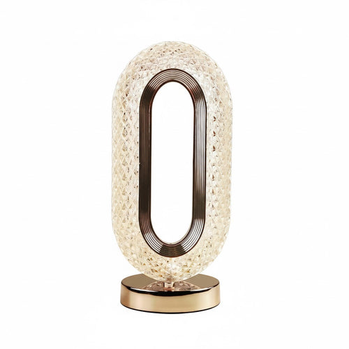 Elegant Oval Crystal Table Lamp